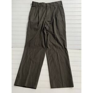 Savane Dress Pants Mens 30/30 Brown Straight Fit Pleated Comfort